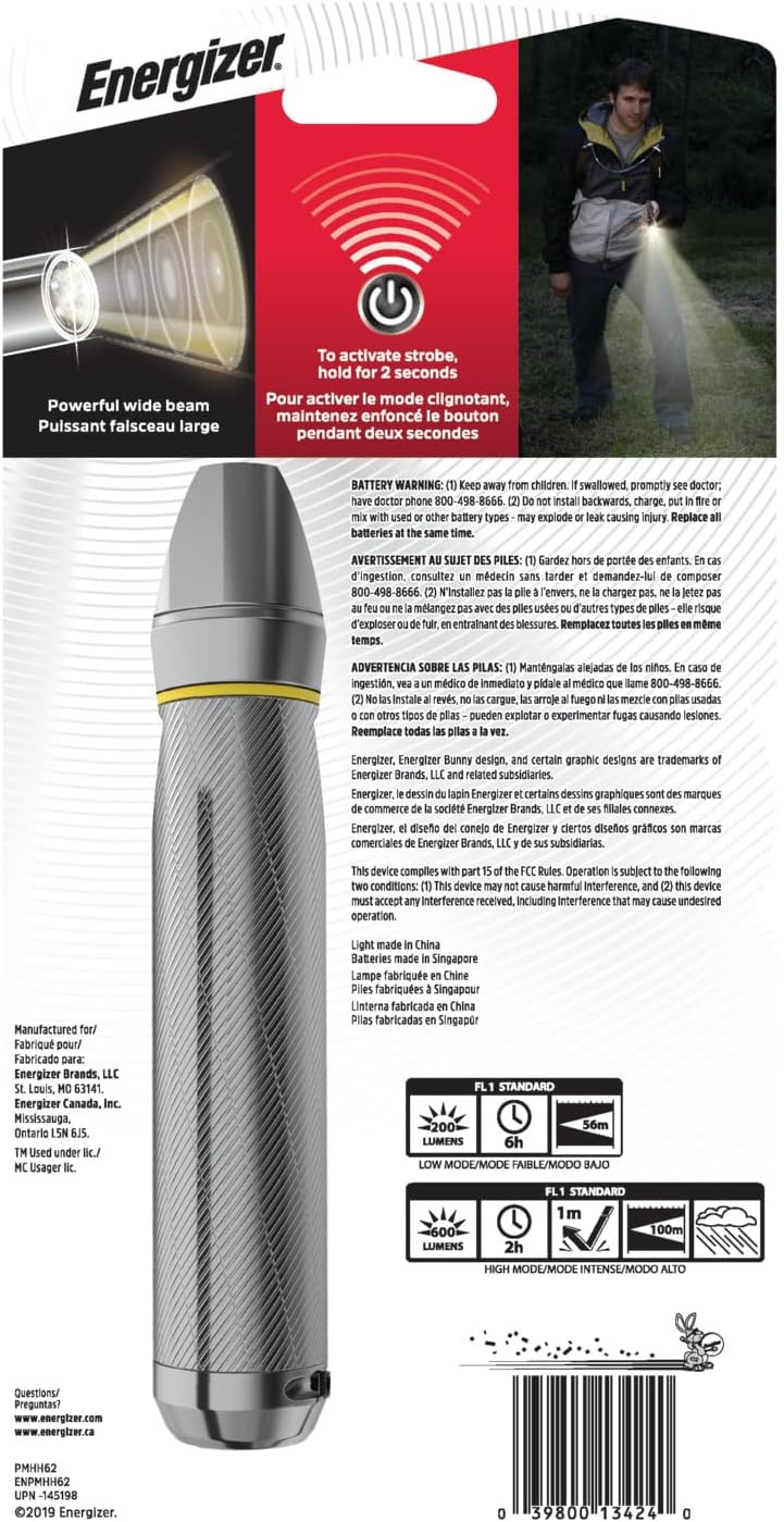 Energizer LED Metal Flashlight, 600