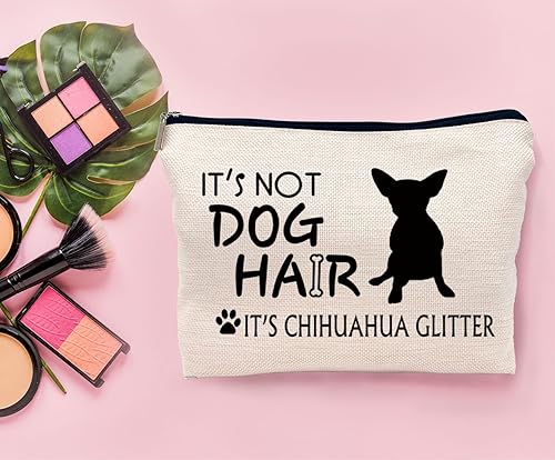 Miniatura 8 de Lacosu Bolsa de maquillaje con texto en inglés "It's Not Dog Hair", divertida bolsa de maquillaje para amantes de los perros, mujeres y niñas,