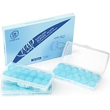 LYSIAN 27dB Moldable Silicone Ear Plugs for Sleep and Swim, 18 Pairs, Blue