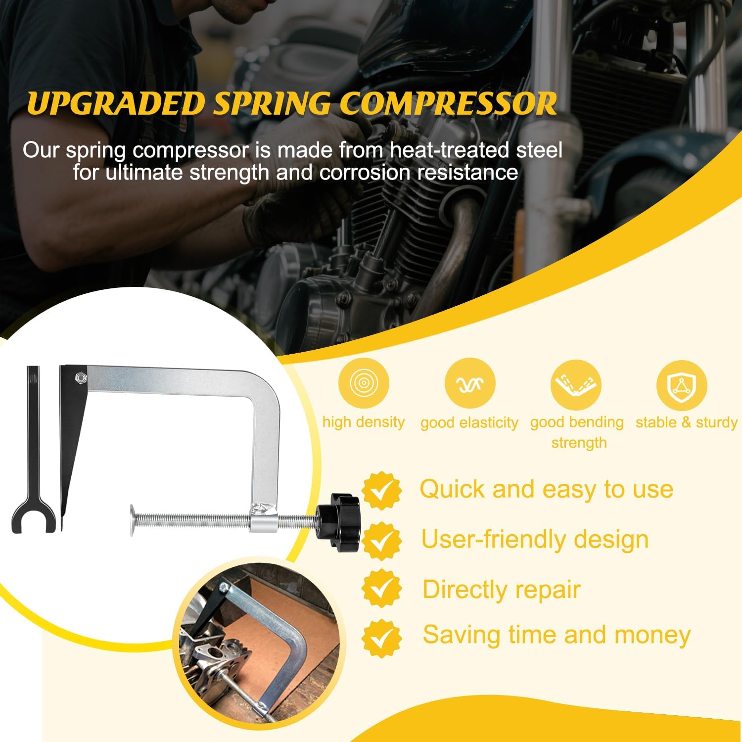 23300 Small Engine Valve Spring Compressor Replacement for Briggs and Stratton, Clinton, Harley-Davidson & Springs 3/4" to 1-1/16" | w/Included 23360 Large Jaw and 23370 Small Jaw