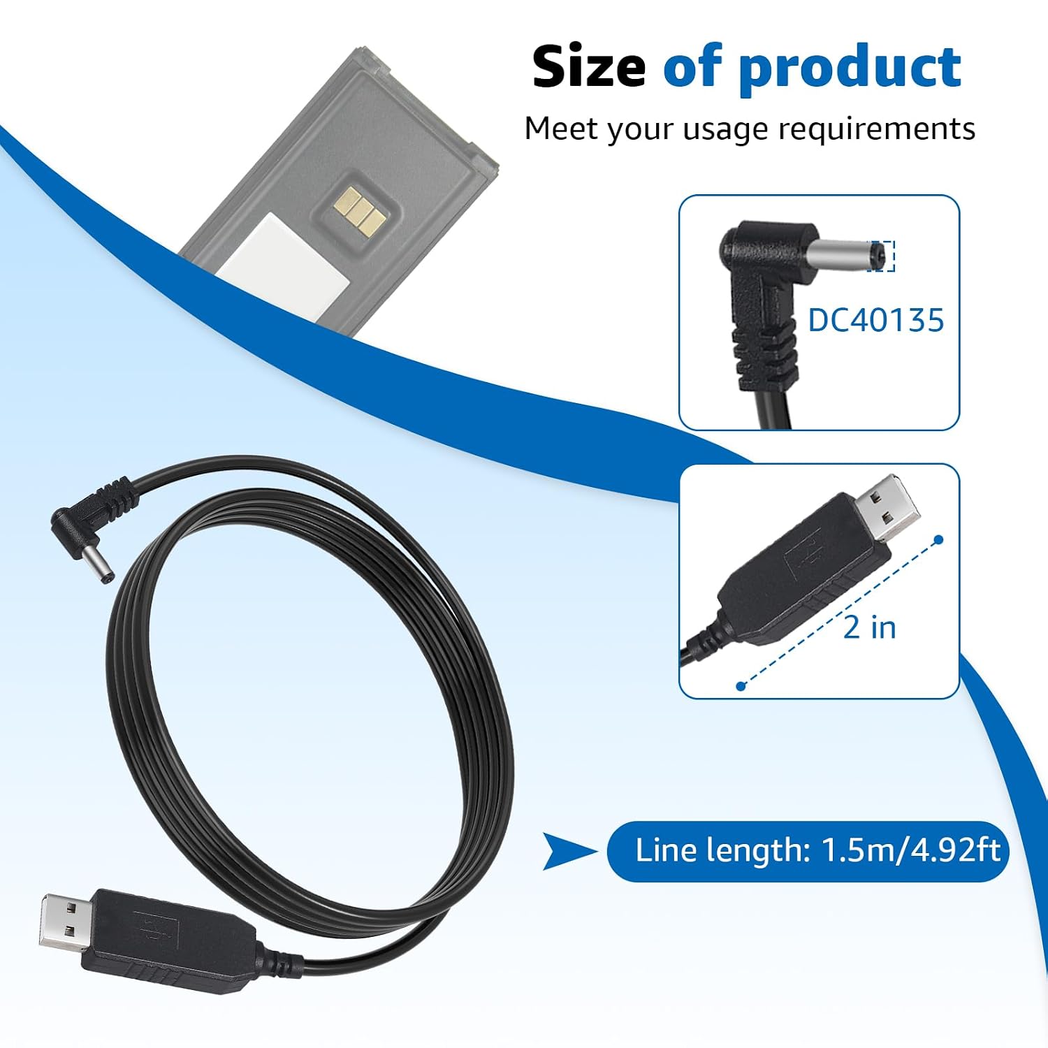 USB Charger Cord for Rugged Radio & Handheld Radio image 2