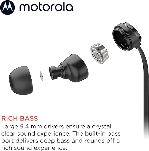Miniatura 5 de Motorola Earbuds 3-S - Auriculares con cable con micrófono, auriculares intrauditivos con cable, cómodos auriculares de silicona ligeros, cable