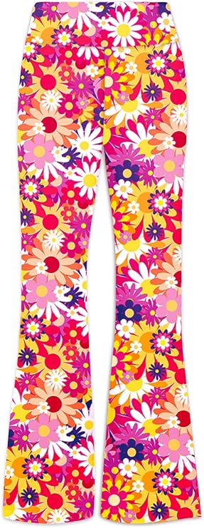Deerose Girls Halloween Hippie Bell Bottom Pants High Waist Flare Pants 5-14 Years