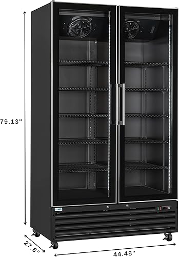 Vista 14 de KoolMore MDR-2D-GSLD - Refrigerador de 2 pulgadas de vidrio, comercial, de 45 puertas, de exhibición, enfriador vertical de bebidas con iluminación