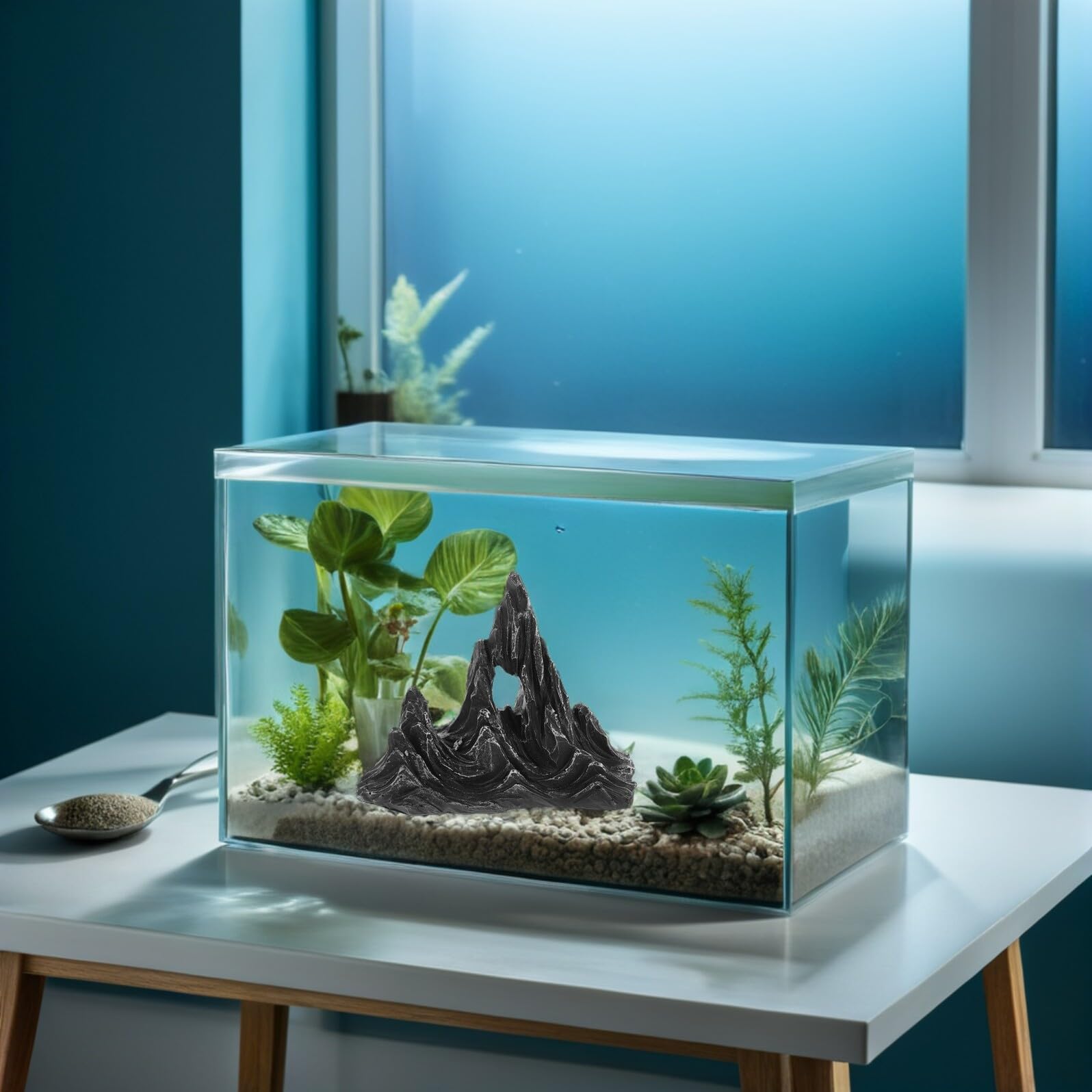 2 Szt. Szt Miniaturowe Dekoracje z Żywicy Realistyczne Imitujące Kamienie Lingbi Do Akwarium Lekkie i Trwałe Ozdoby Krajobrazowe Do Aranżacji Skalnych i Kryjówek dla Krabów