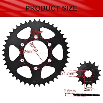 XYRVICT Front and Rear Sprockets Front 16 Rear 43 Tooth