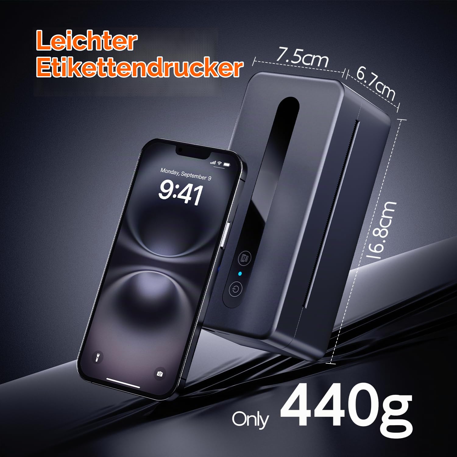 TATTMUSE DHL Etikettendrucker Bluetooth, Versandetiketten Drucker 4x6, Grau | Label Printer Unterstützt iOS, Android, Windows und Mac, Thermodrucker Labeldrucker Kompatibel mit Amazon, Vinted, DPD