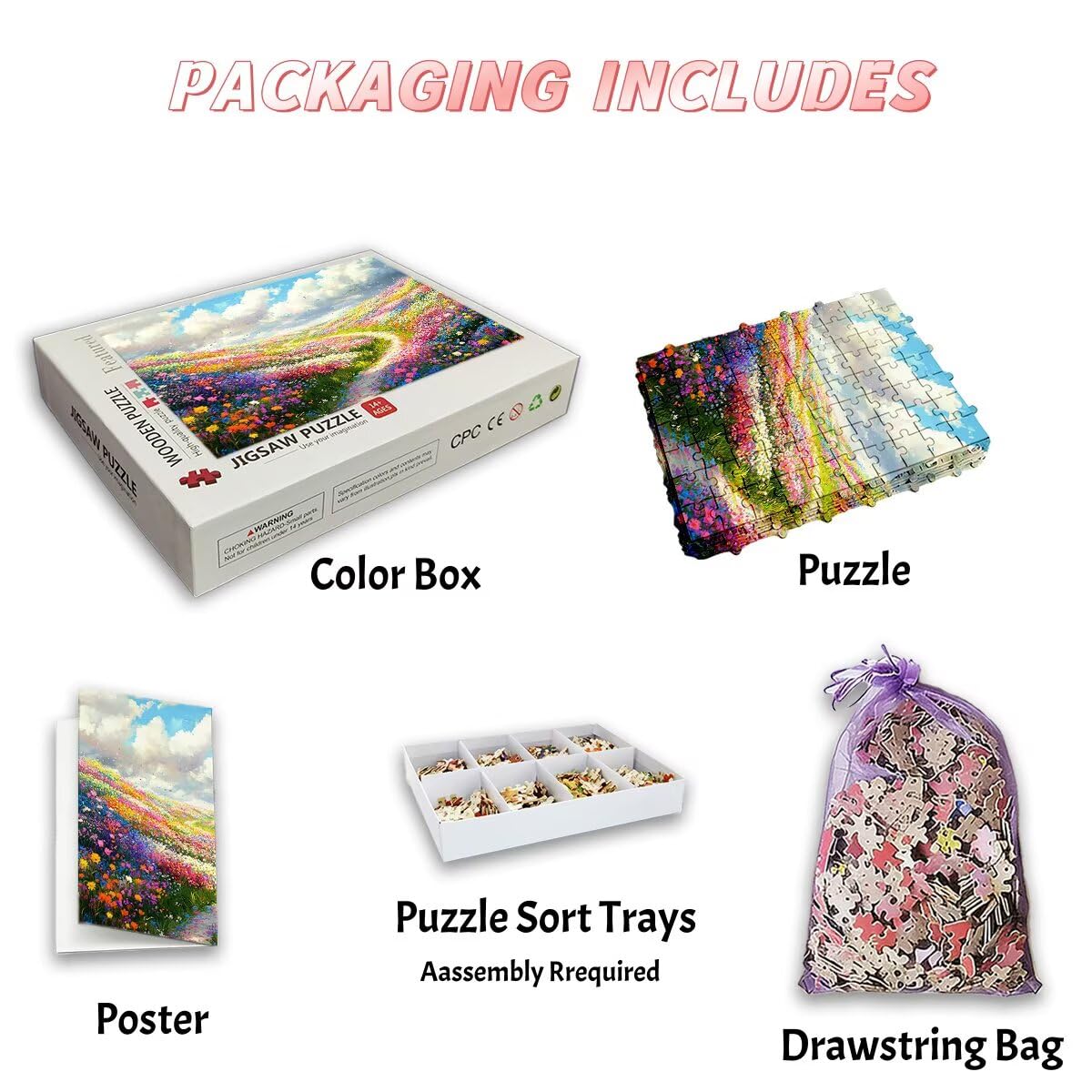 Puzzle 4000 sztuk kwiatów, puzzle dla dorosłych, drewniane puzzle kreatywna rozrywka, zabawa, klasyczne puzzle edukacyjne z wysokiej jakości opakowaniem pomysł na prezent dla kobiet wystrój domu -3380