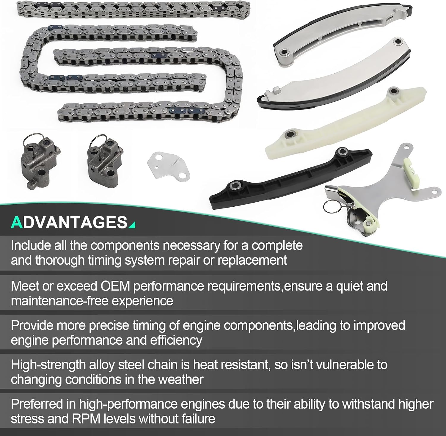 Timing Chain Kit For 2004-2010 For Dodge Dakota,2004-2009 For Dodge Durango,2007-2011 For Dodge Nitro,2002-2010 For Dodge Ram 1500,2006-2010 For Jeep Commander,2002-2012 For Jeep Liberty 3.7L SOHC