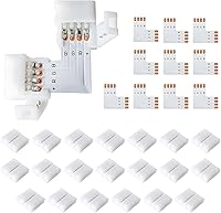 Vista 10 de JACKYLED Conectores LED de 3 pines de 0.315 pulgadas para tiras de luces LED, kit total de 22 conectores de esquina para extensión de adaptador sin