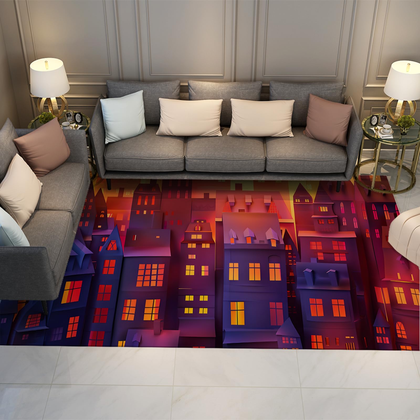 Tapis ville dessin animé pour créer un espace de jeu sécurisé dans le salon