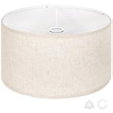 OUTON Beige Large Drum Lamp Shades for Floor Lamps, 17.5