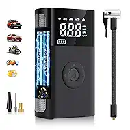 Tire Inflator Portable Air Compressor,150PSI inflator air pump,5 Modes Portable Air Compressor Pump,LED Light,SOS,Air pump for car tires,Bike,Motorcycle,Ball