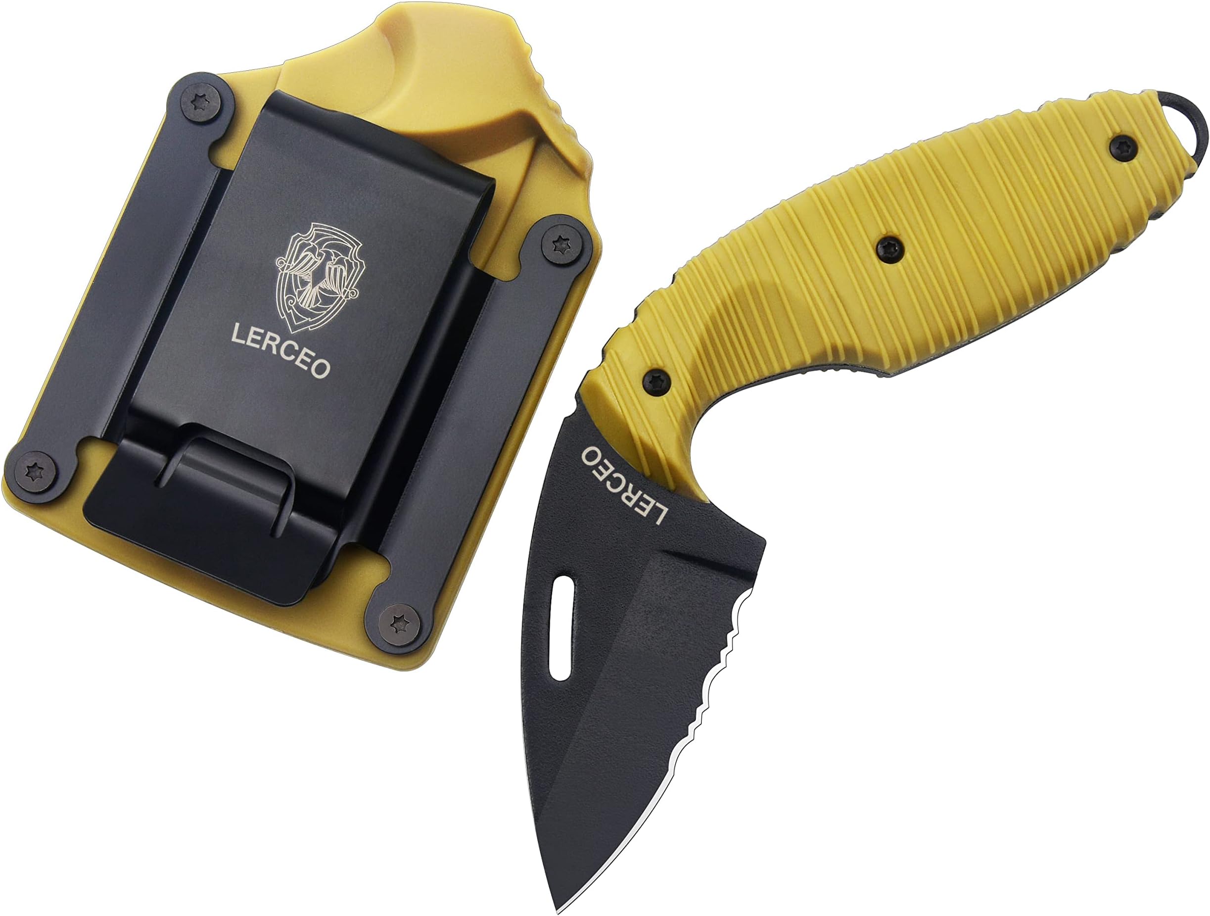 TDI Law Enforcement Knife Fixed Blade Knife with Hard nylon Sheath,survival knife,rambo knifes Camping Fixed-Blade Knives Coyote Brown,48/8“