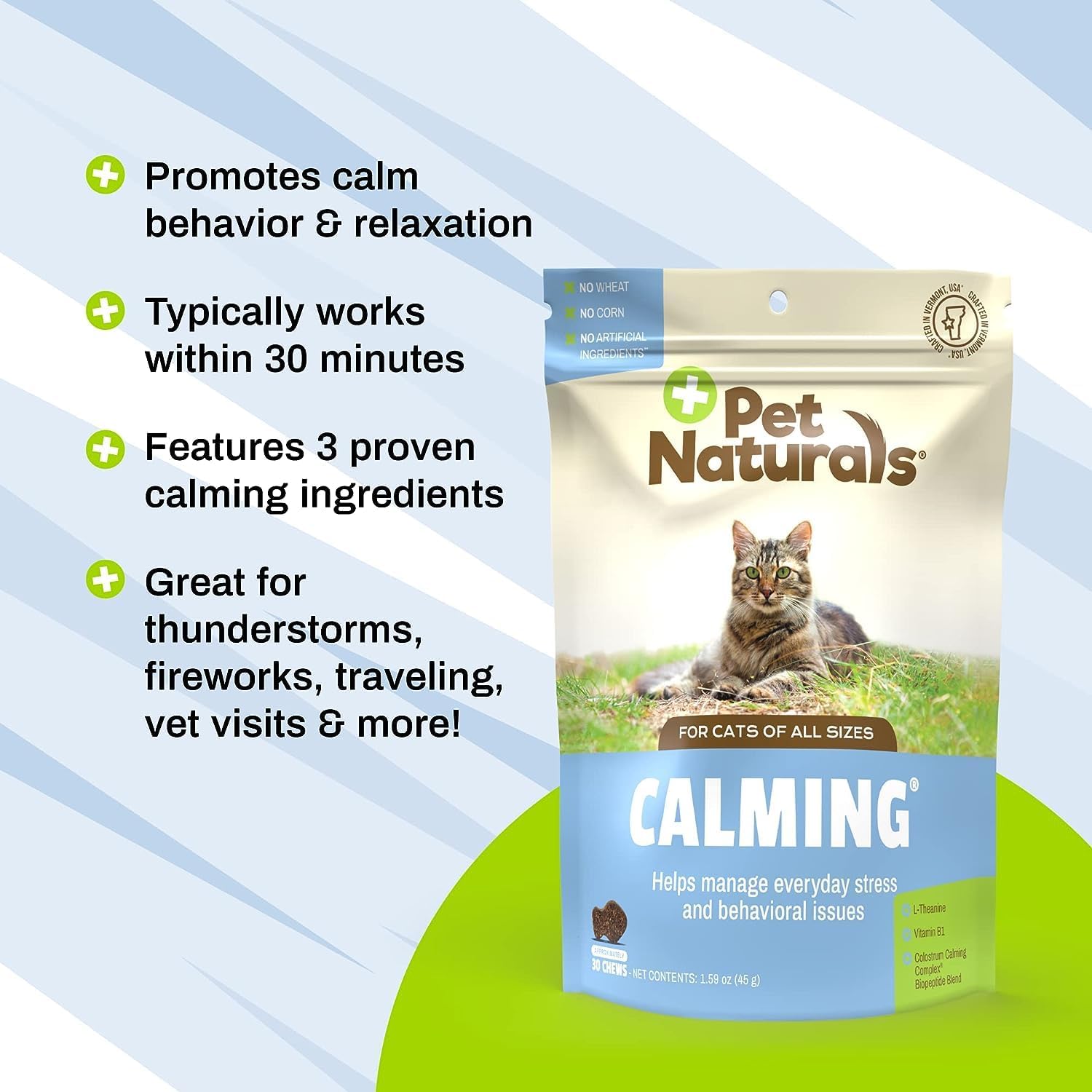 Pet Naturals Calming Chews for Cats, 30 Chews & BusyButter Easy Squeeze Calming Peanut Butter for Dogs, 6 Pouches