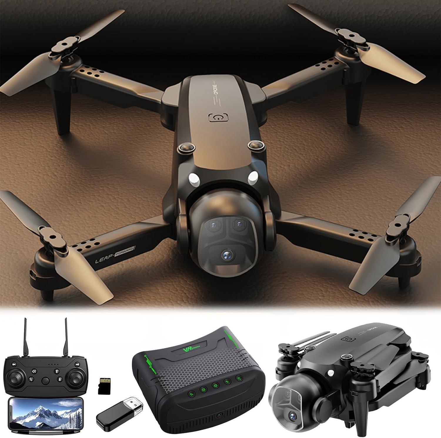 FPV Drone With VR Glasses Drones 2.4G RC Quadcopter Altitude Hold Obstacle Avoidance For Kids Adults WY2689