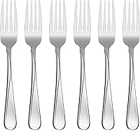 Oneida Flight Dinner Forks, Set of 6 - 18/0 Stainless Steel, Dishwasher Safe, Rust-Resistant Mid-Century Flatware