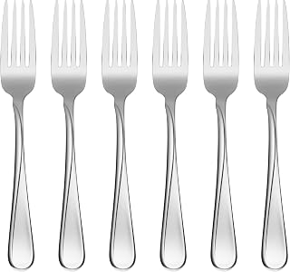 Oneida Flight Dinner Forks, Set of 6 - 18/0 Stainless Steel, Dishwasher Safe, Rust-Resistant Mid-Century Flatware