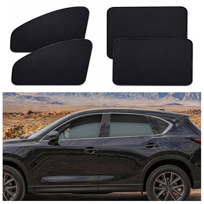ZATOOTO Protetor Solar Magnético para Janelas Laterais de Carro, Dobrável, Preto, Kit com 4 peças