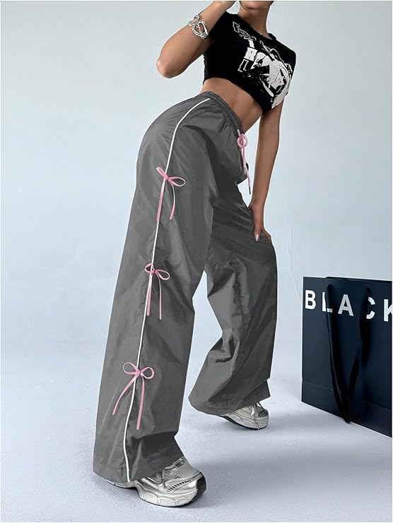 Calça Feminina SOLY HUX - Camuflada Perna Larga Cintura Elástica