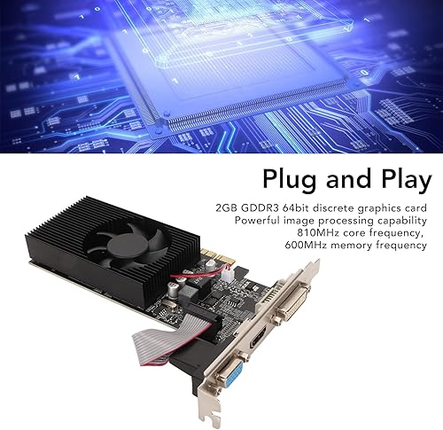 Miniatura 5 de Diyeeni GT610 1GB DDR3 tarjeta gráfica 64 bits 520MHz tarjeta gráfica, tarjeta de vídeo 2K tarjeta gráfica de computadora con VGA DVI HDML Plug and