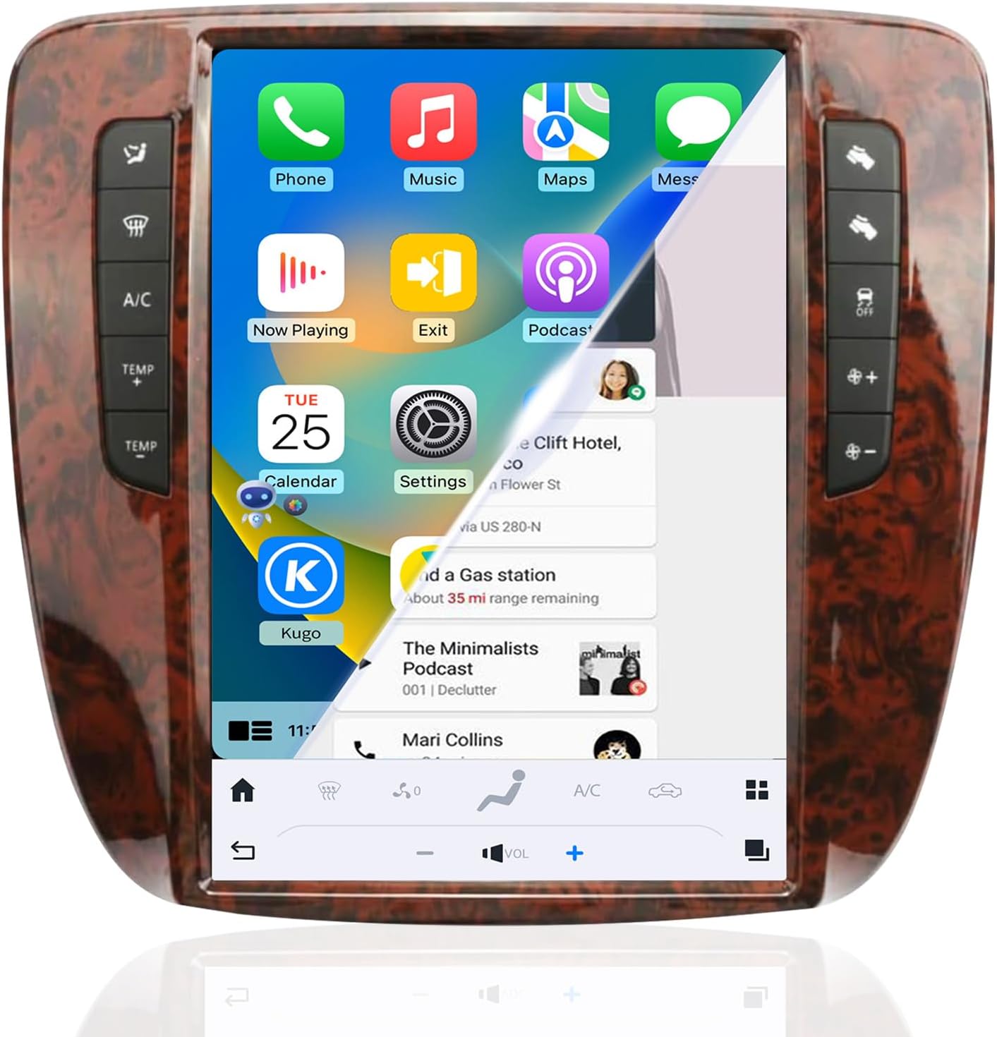 Qualcomm Car Radio for GMC Yukon Chevrolet Silverado Tahoe Suburban 2007-2013 Radio Carplay Android Auto Upgrade Android 13 2K Screen WiFi GPS BT5.0 FM/AM Backup Camera (Only for AUTO AC)