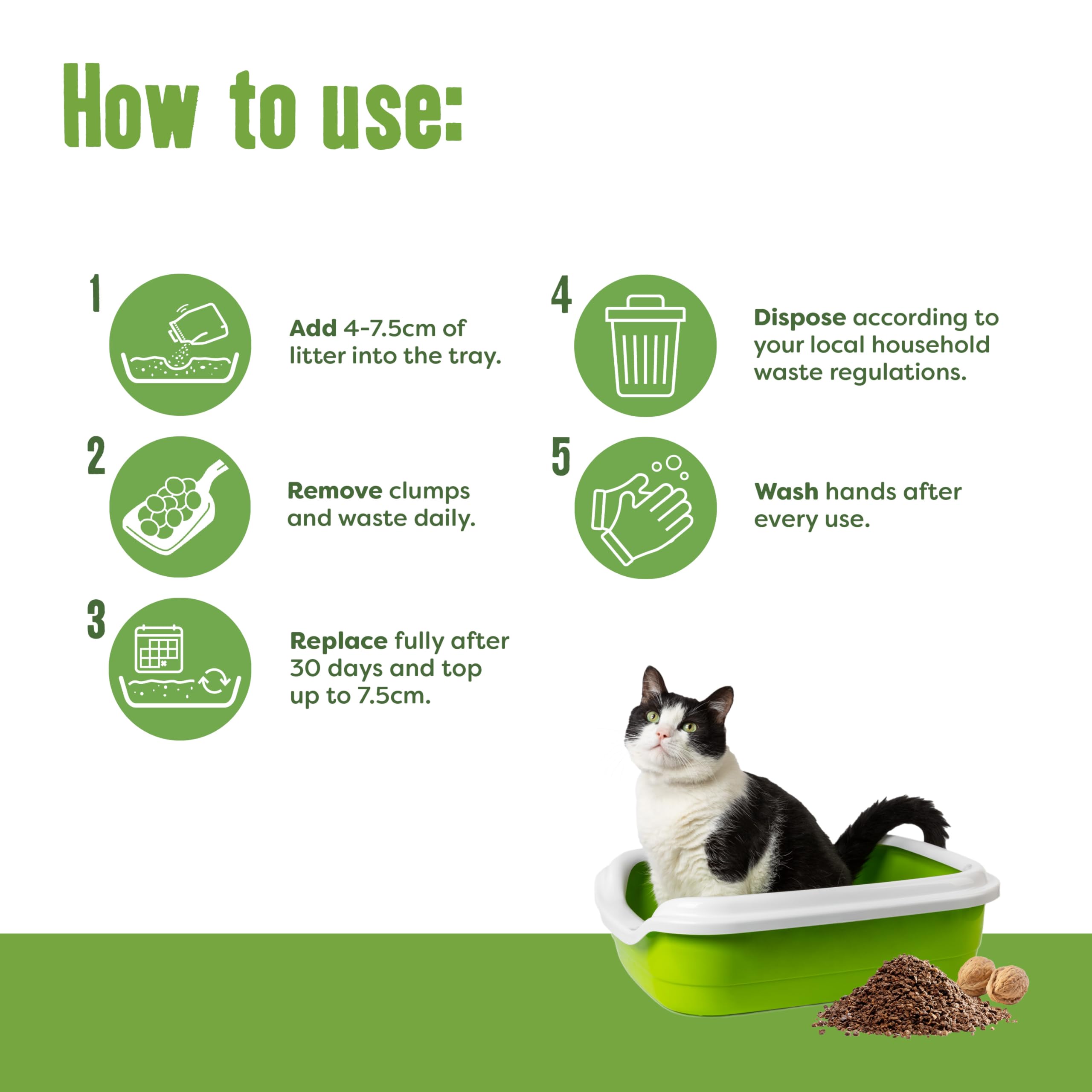 Nature's Calling 4Kg Walnut Shell Cat and Kitten Litter, Ultra Absorbent Clumping Litter - Image 4