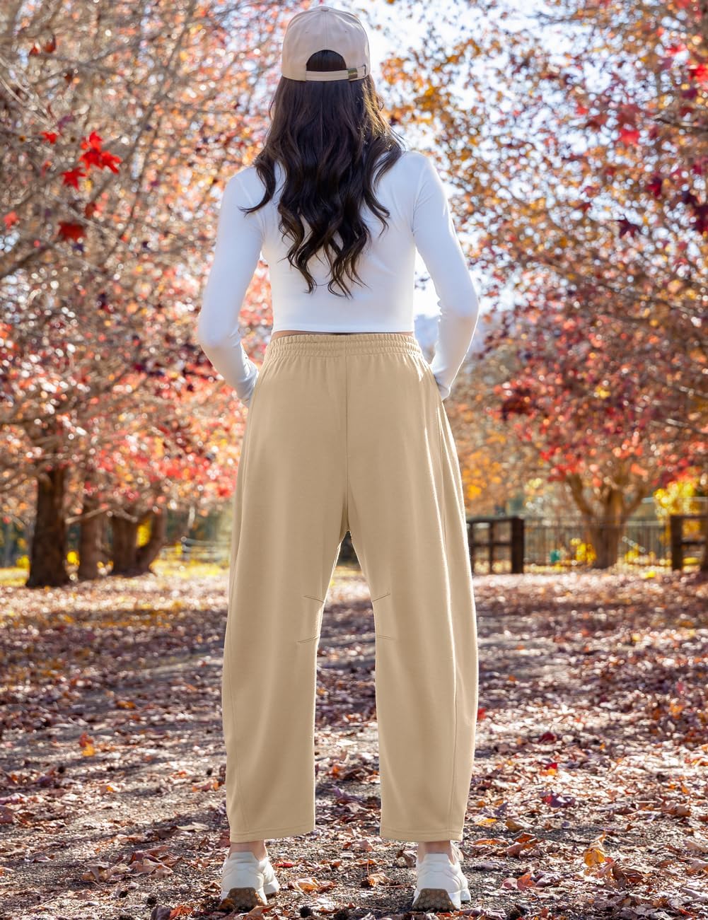 TARSE Women’s Barrel Sweatpants Loose Fit Lounge Pants Casual Wide Leg Pants Cotton Comfy Elastic Waist Joggers with Pockets - Image 5