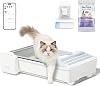 Open-Top Self Cleaning Cat Litter Tray, 2026 Upgraded Extra Large Automatic Litter Tray for Multi-cats, Safety Sensors/App Control/Odor Control/Easy Clean - Includes 5 lbs Premium Cat Litter