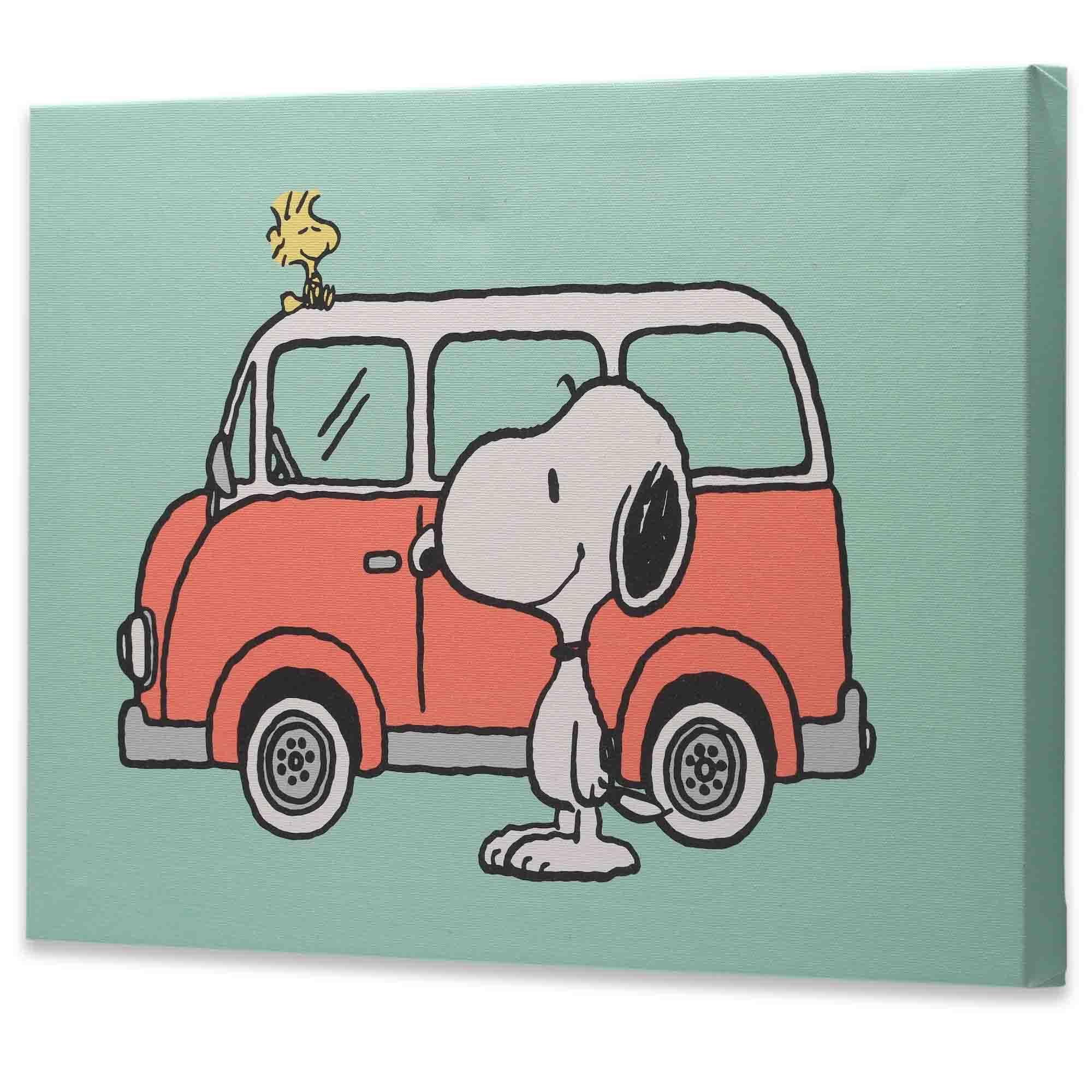 Peanuts Snoopy Retro Bus Gallery Wrapped Canvas Wall Decor - Fun