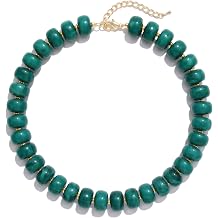 Badu Colorful Chunky Beaded Necklace for Women,Acrylic Bead Choker Statement Necklace Cute Trendy Necklaces Jewelry Gifts