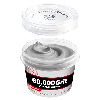 Diamond Paste Polishing Compound, 60,000 Grit, 40 G, Light Scratch Removal | 30% Concentration of Diamond Powder, Ultra-Fine Polishing for Glass Watch Crystals Metal Jewelry Marble Rock Resin Silver