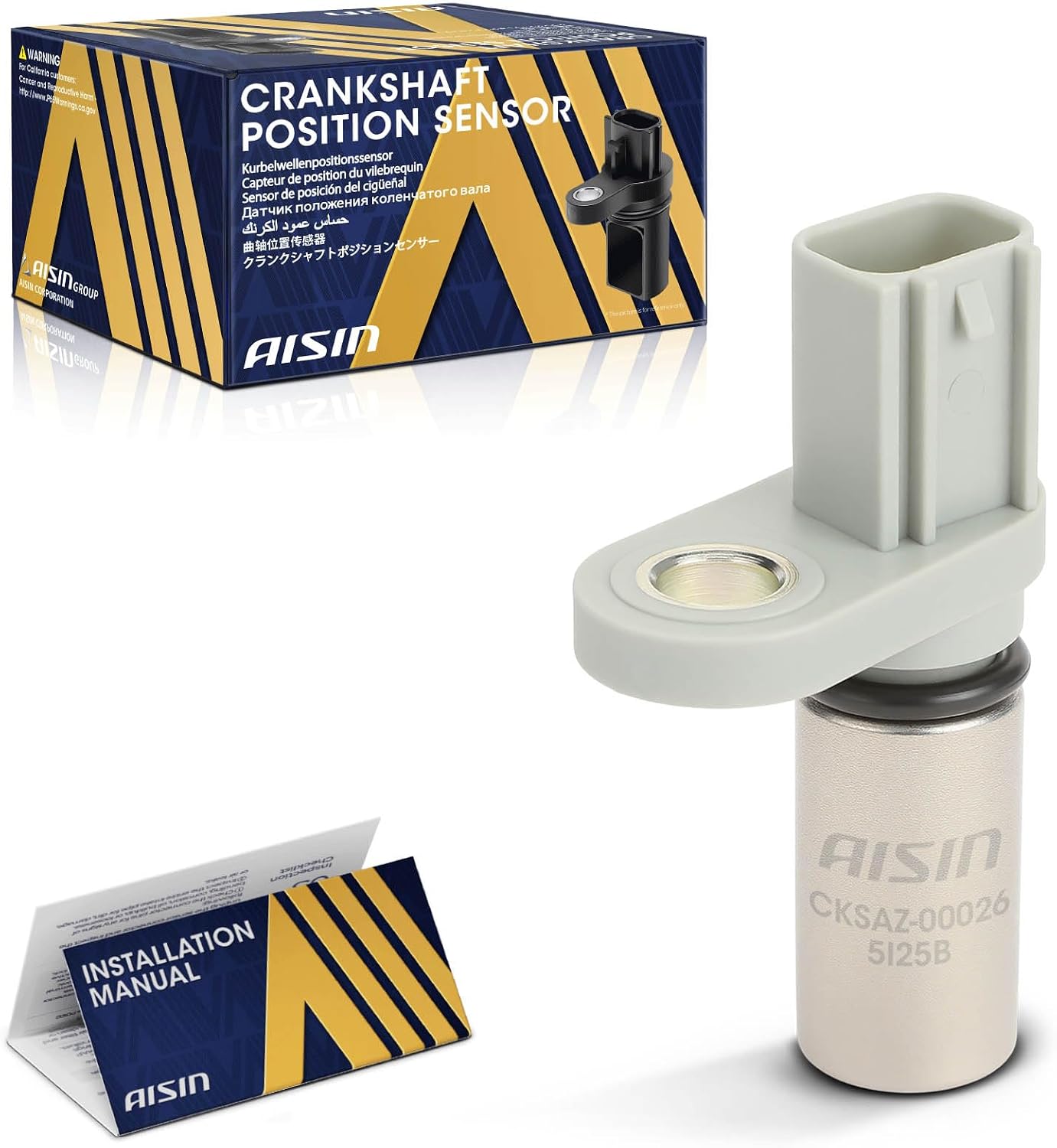 AISIN AFTERMARKET CKSAZ-00026 Crankshaft Position Sensor - Compatible with Ford Escape 01-12, Fusion 06-12, Taurus 96-99, Dodge Caravan 03-07, Neon 03-05 - 2.0L 2.4L 3.0L 3.4L