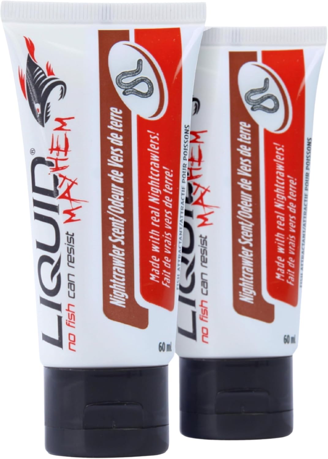 Liquid Mayhem Nightcrawler Fish Attractant Gel 60 ml / 2 oz · 60 Uses – Real Nightcrawler Bait & Aminos | UV-Enhanced Long-Lasting Gel – All Lure Types