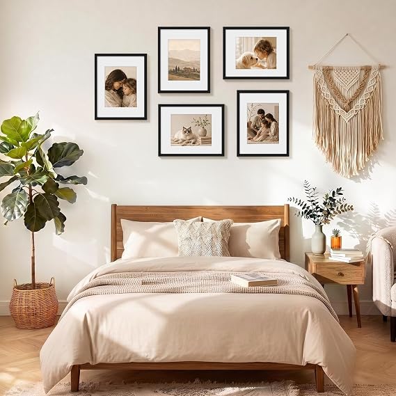 Vittanly 11x14 Picture Frame, Matted for 8x10 Photos, Black