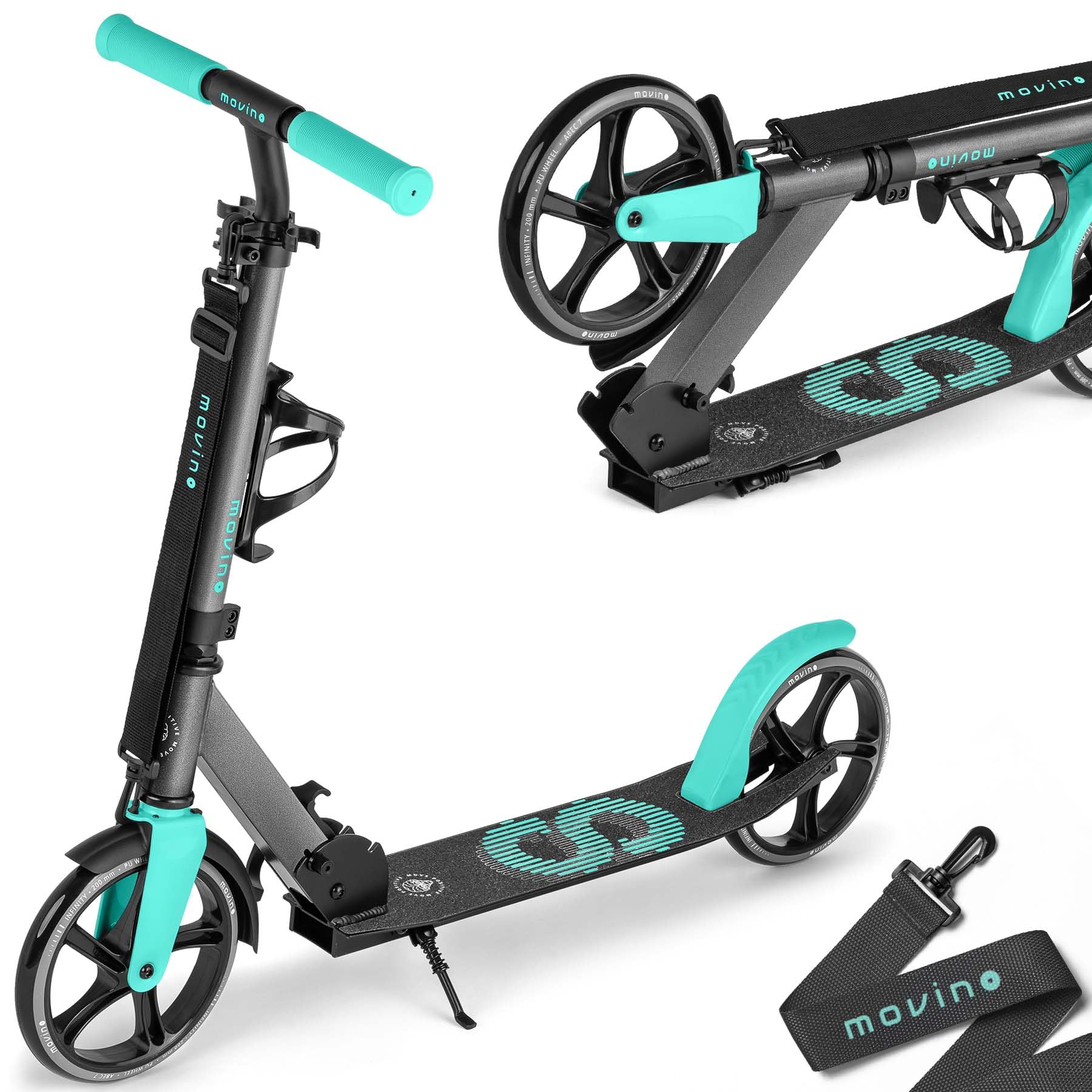 Monopattino Pieghevole Per Adulti E Bambini - Regolabile In Altezza, Doppio Freno, Portata 150 Kg - Foto 3