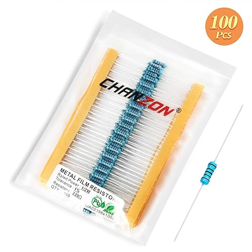 Vista 160 de Chanzon 100pcs 1/2W (0.5W) 100 Ohmios Resistencia fija de película metálica Ohmios 0.01 ±1% Tolerancia 100R MF Resistencias de orificio pasante