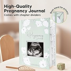 Pregnancy Journal, Pregnancy Announcements - 80 Pages Hard Cover Baby Books For Mom To Be Gift, Baby Memory Book Keepsake, Gender Reveal Gifts For New Moms, Shower & Registry (Sage)