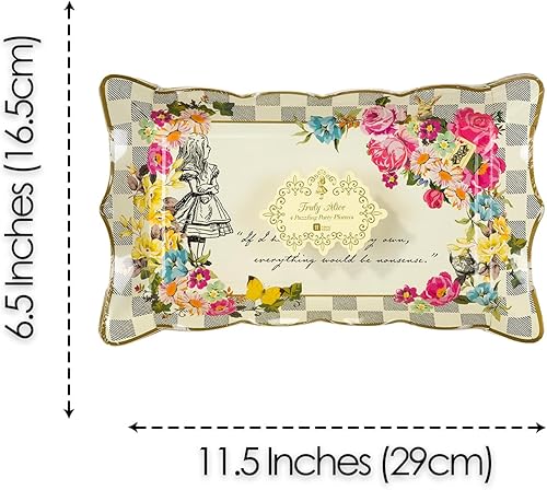 Miniatura 10 de Talking Tables Truly Alice - Plato para servir alimentos de 12 x 7.5 pulgadas, para fiesta de té, multicolor