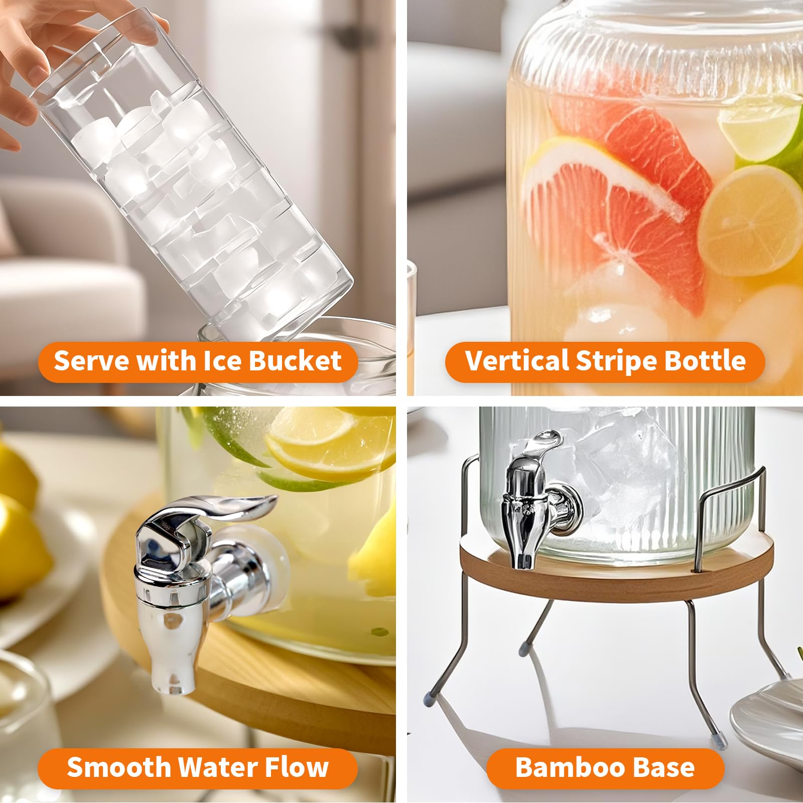Distributeur de Boisson 5.5L - Jarre Cocktail - Distributeur Boisson avec Robinet - Bonbonne Cocktail - Bonbonne Eau