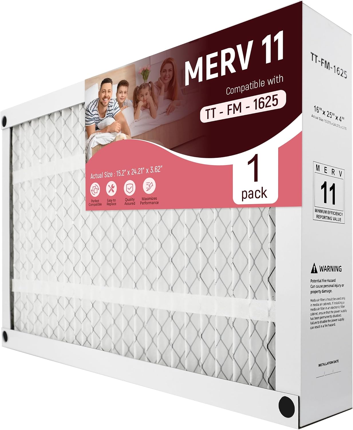 16x25x4 Replacement Filter for TopTech TT-FM-1625 TT-FM-1625QB