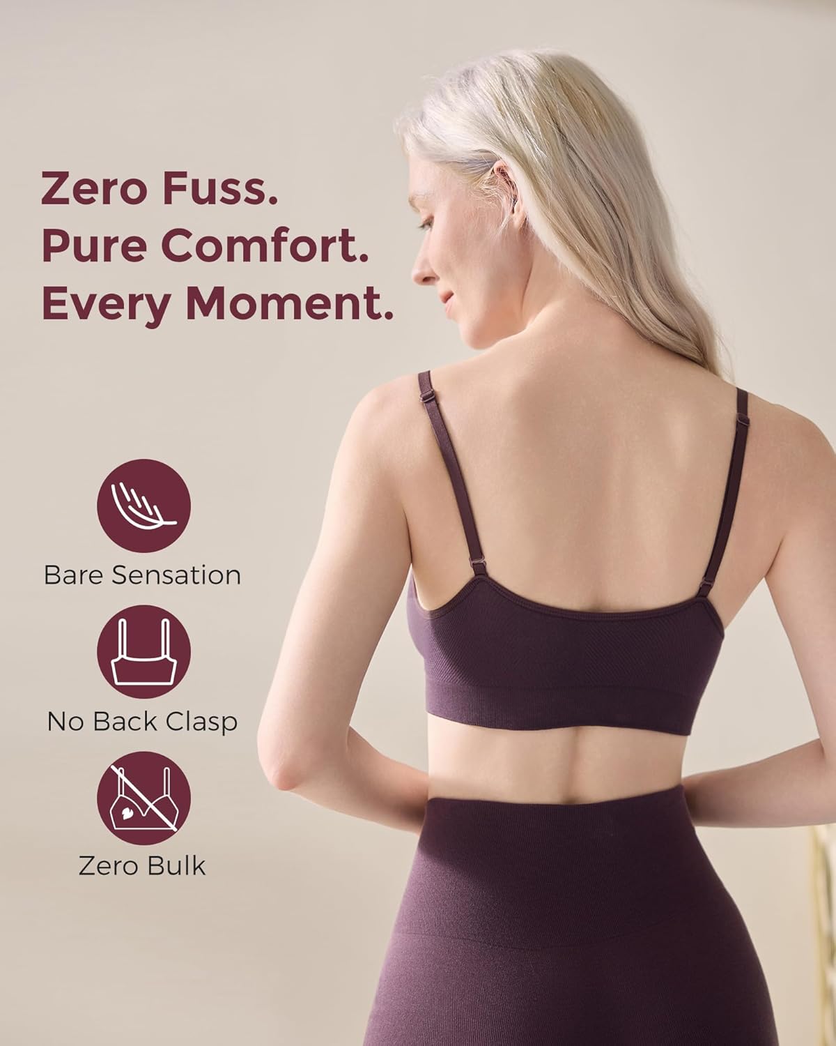 Momcozy Nursing Bras for Breastfeeding and Sleep, Seamless Soft & Stretchy Maternity Bra, V Neck Wireless Pregnancy Bralette