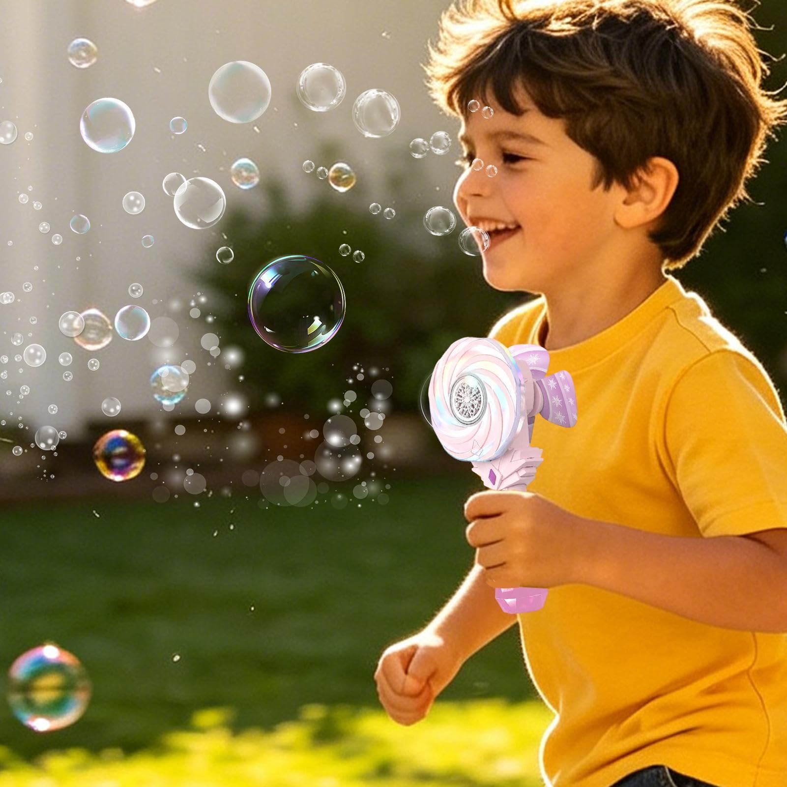 Macchina per bolle di sapone, giocattolo automatico ricaricabile per feste | Macchina elettrica per bolle di sapone per bambini, per attività all'aperto, scuola, giardino, piscina, feste di compleanno