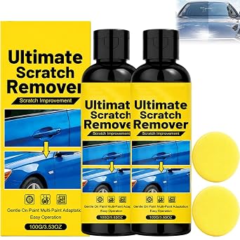 2Set Nanopolix Car Scratch Remover,Nanopolix Scratch Remover,Quick Fix Removal Paste for Deep Scratches,Car Scratchs Repair Paste Deep Scratch,All Paint Colors Polishing Kit 2*Sponge