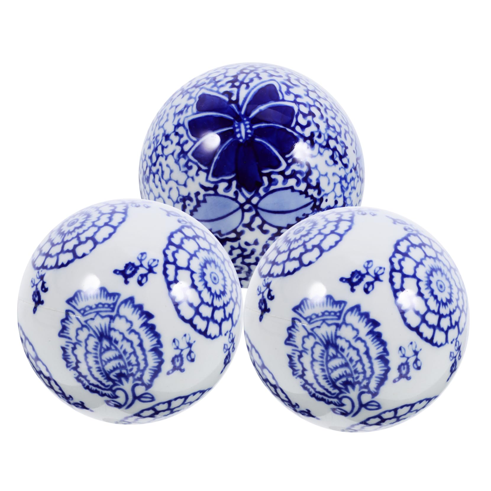 Lot De 3 Boules en Porcelaine Délicates pour Décoration De Bureau Et Daquarium Plusieurs Styles