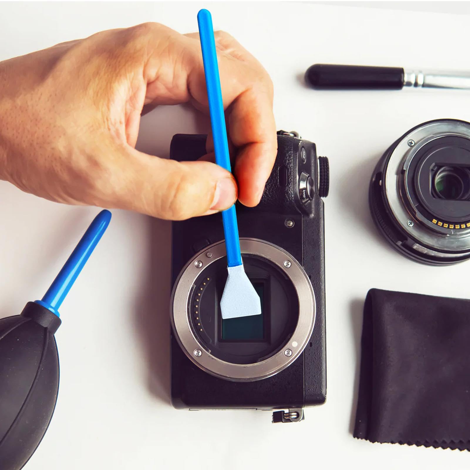 Kit Pulizia Sensore Fotocamera APS-C - 10 Tamponi E Soluzione Per Nikon E Canon DSLR - Foto 11