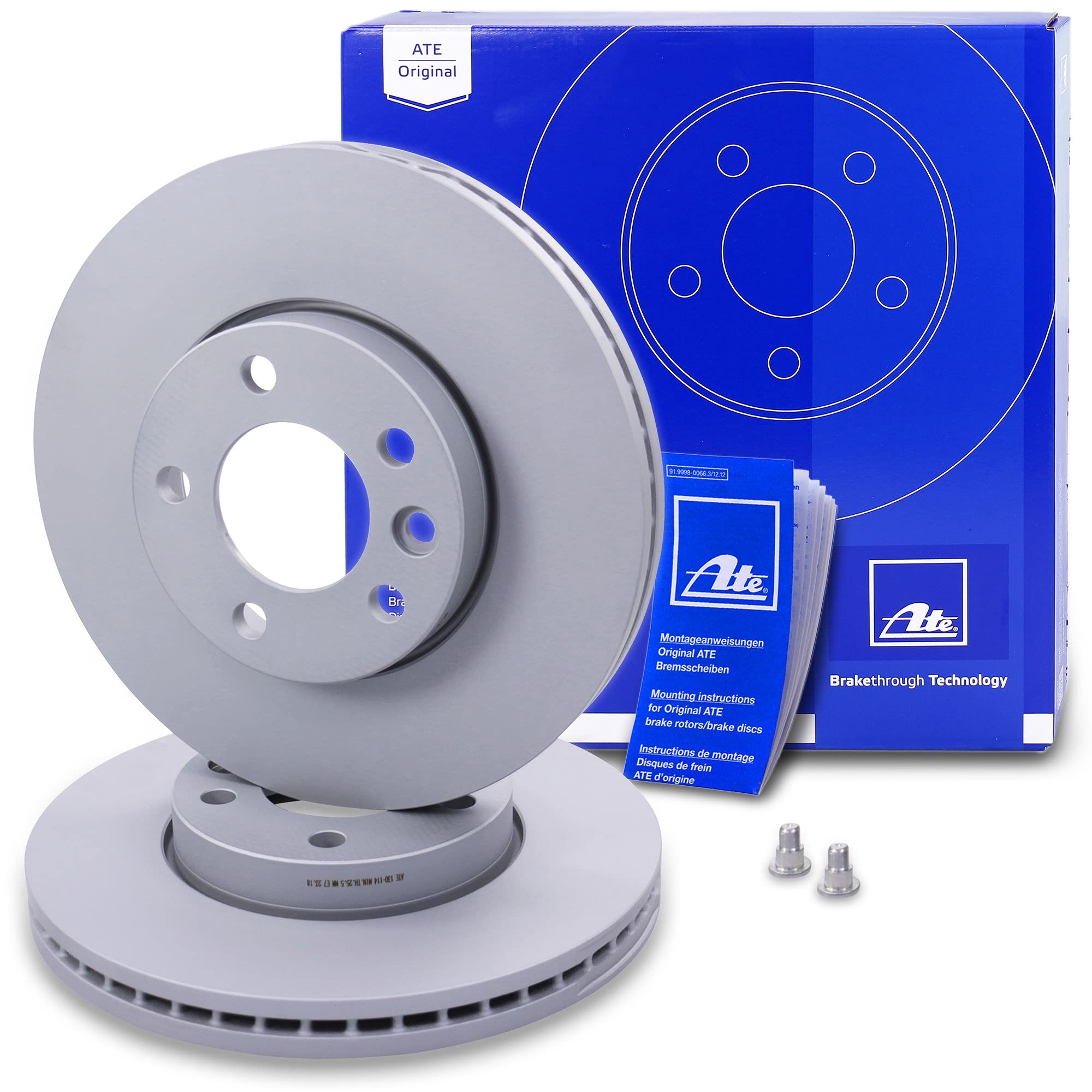 ATE Bremsenset Vorderachse inkl. Bremsscheiben vorne Ø 308 mm belüftet und Bremsbeläge vorne + Warnkontakt Kompatibel mit VW MULTIVAN T5, T6, TRANSPORTER T5 + T6