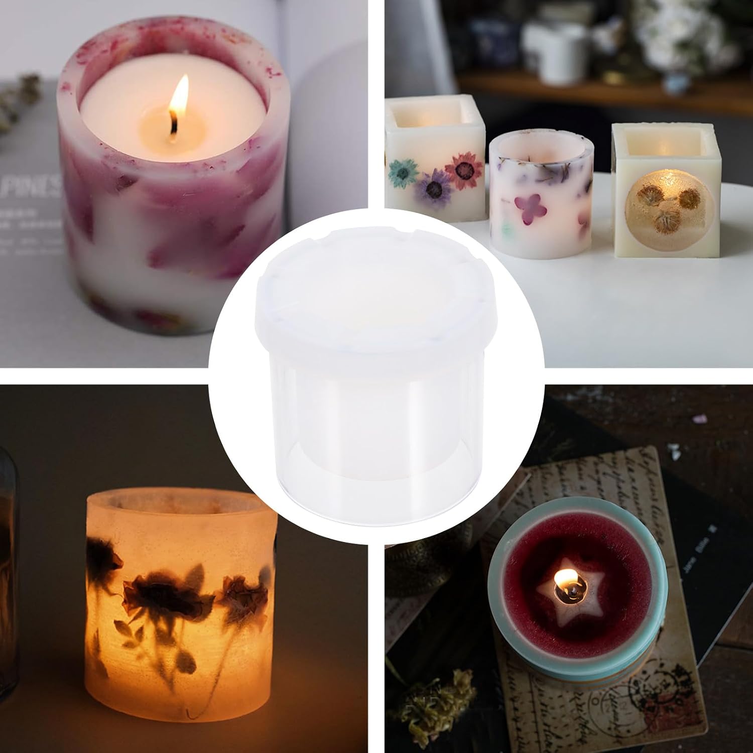 DIY Plastic Candle Molds for Handmade Cylindrical Candles White