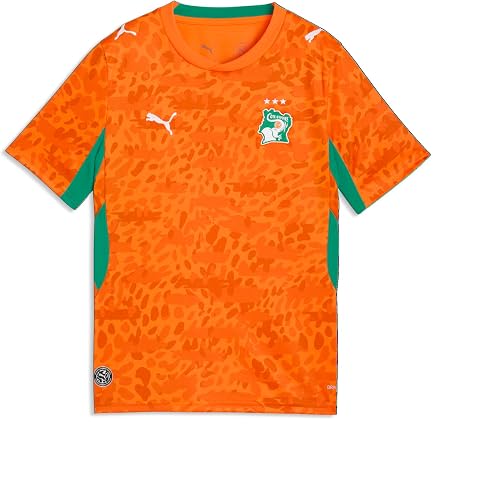 PUMA Unisex-Child Kenya Ivory Coast Home Jersey Replica, Rickie Orange-Sport Gre