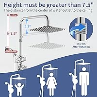 Vista 4 de SINGSUO Filtered Rain Shower Head with Handheld Spray Combo, High Pressure Dual Shower Head with Filter for Hard Water, Modern Magnetix Double